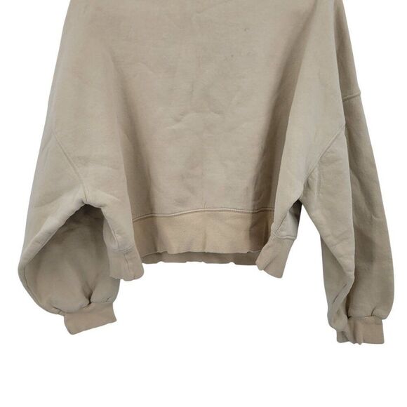 ASOS Design Womens Tan Distressed Smiley Embroidered Sweatshirt Sz 6 Loungewear - Picture 9 of 12